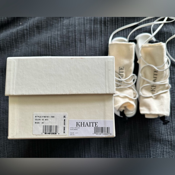 Khaite Alba White Leather Platform Gladiator Sandals Size 41 11 NIB